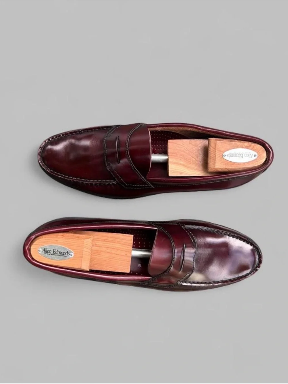 G.H. Bass USA Made Leather Penny Loafers Burgundy - 13B